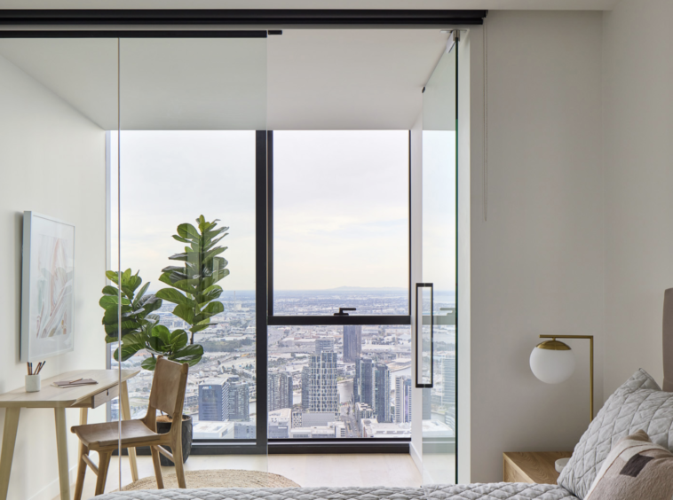 Premier Tower's living room with view.