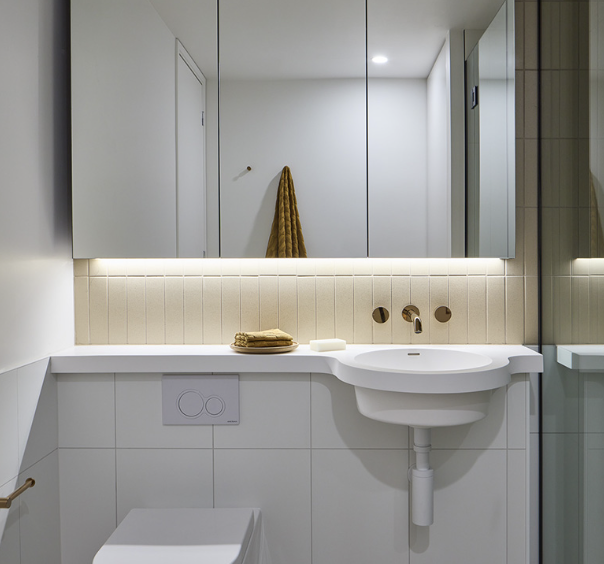 Premier Tower's bathroom design.