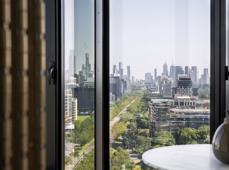 Magnolia Residences, view from bedroom.