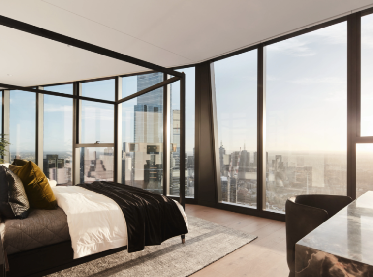 Melbourne Square's master bedroom design.