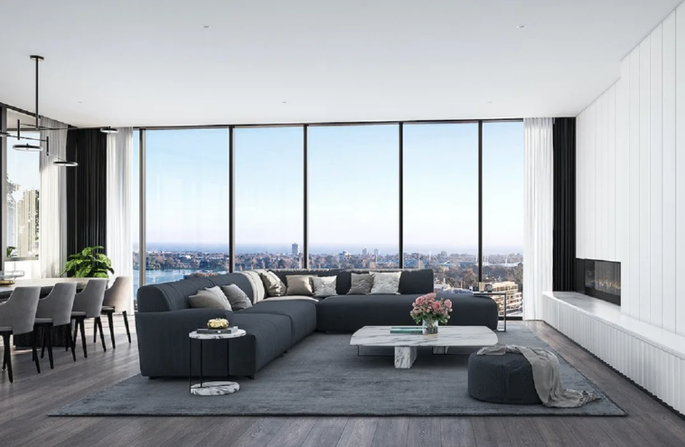 Oasis Residences, living room view.