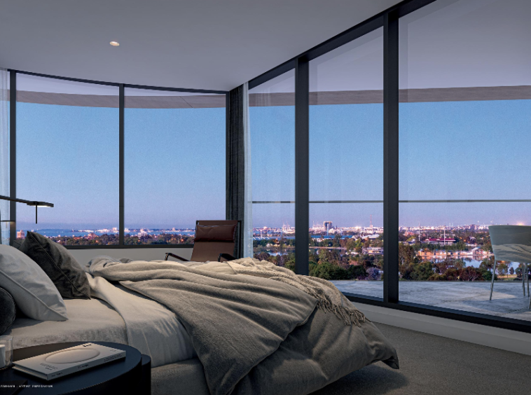 Bedroom view for Park Quarter project.