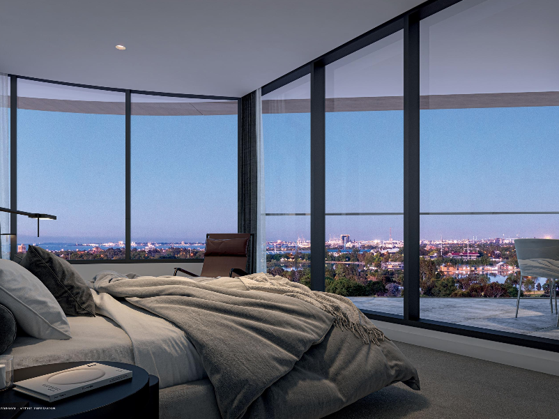 Bedroom view for Park Quarter project.