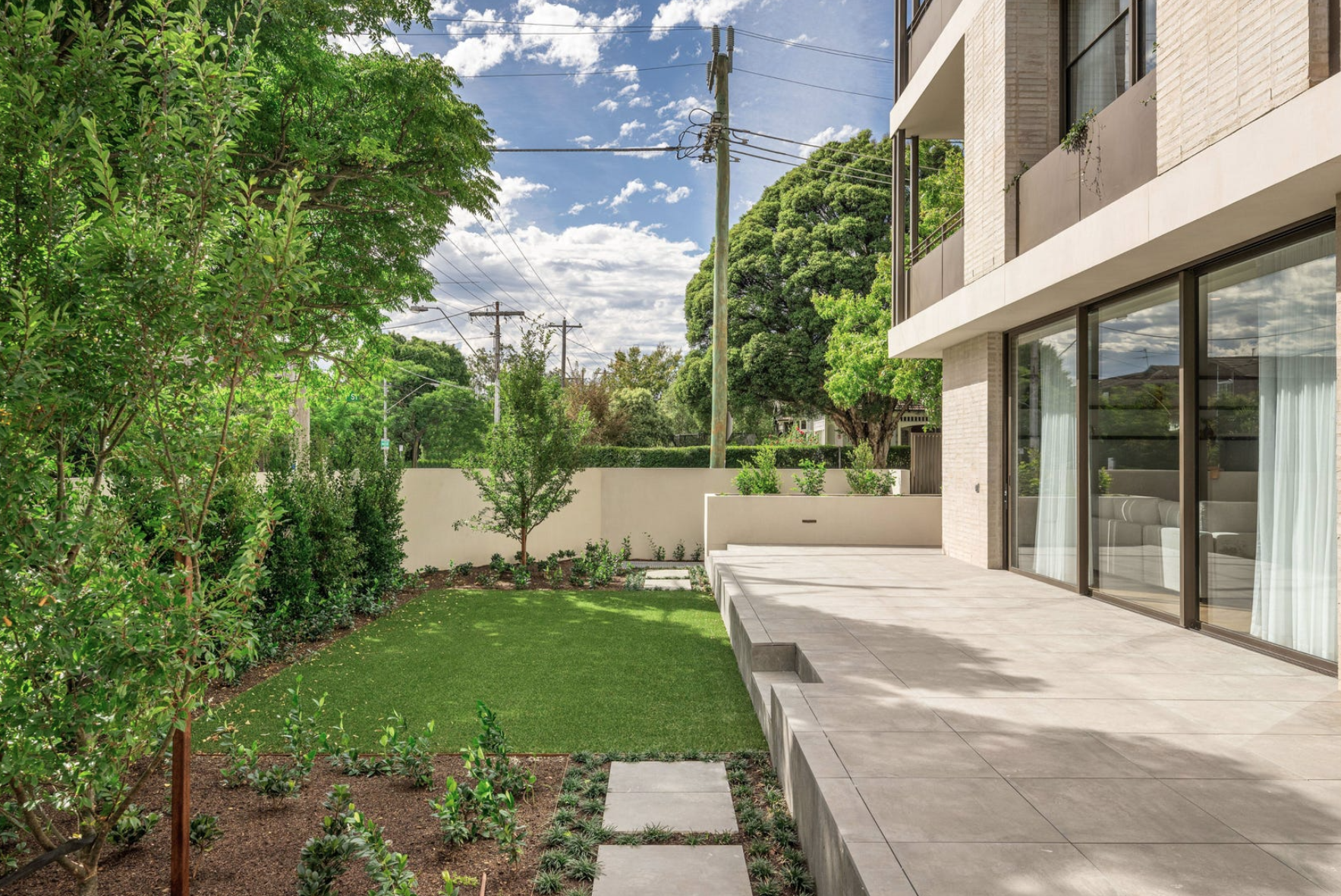 Rear yard of 2A Berkeley Street, Hawthorn in Victoria.